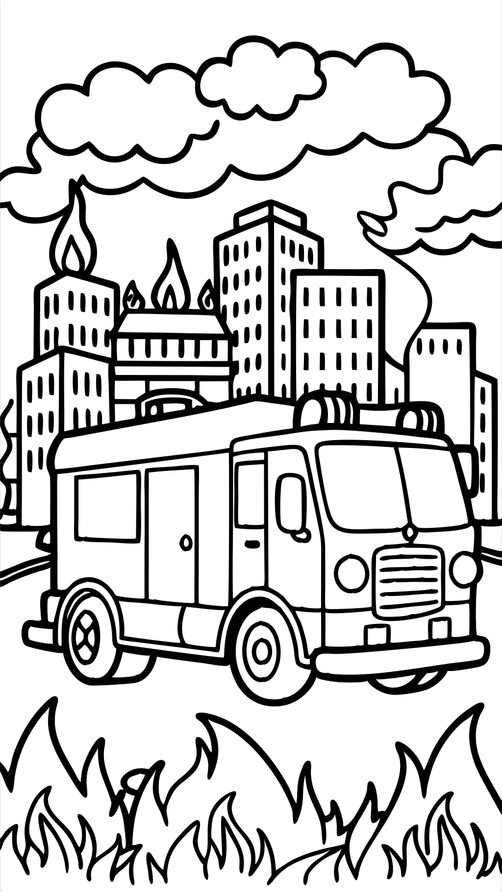 coloring pages fire truck